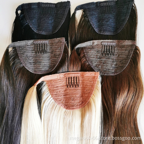 Most Popular 100 Unprocessed Virgin Remy Brazilian Virgin Hair Pieces Human Hair Ponytail
